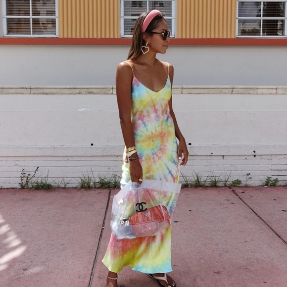 DANNIJO Dresses & Skirts - NWT Dannijo Tie Dye Slip Silk Maxi Dress S Limited